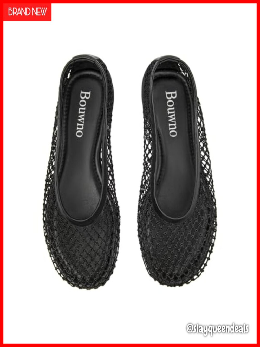 Mesh Ballet Flats for Women Slip On Round Toe Comfy Casual Office Fishnet
